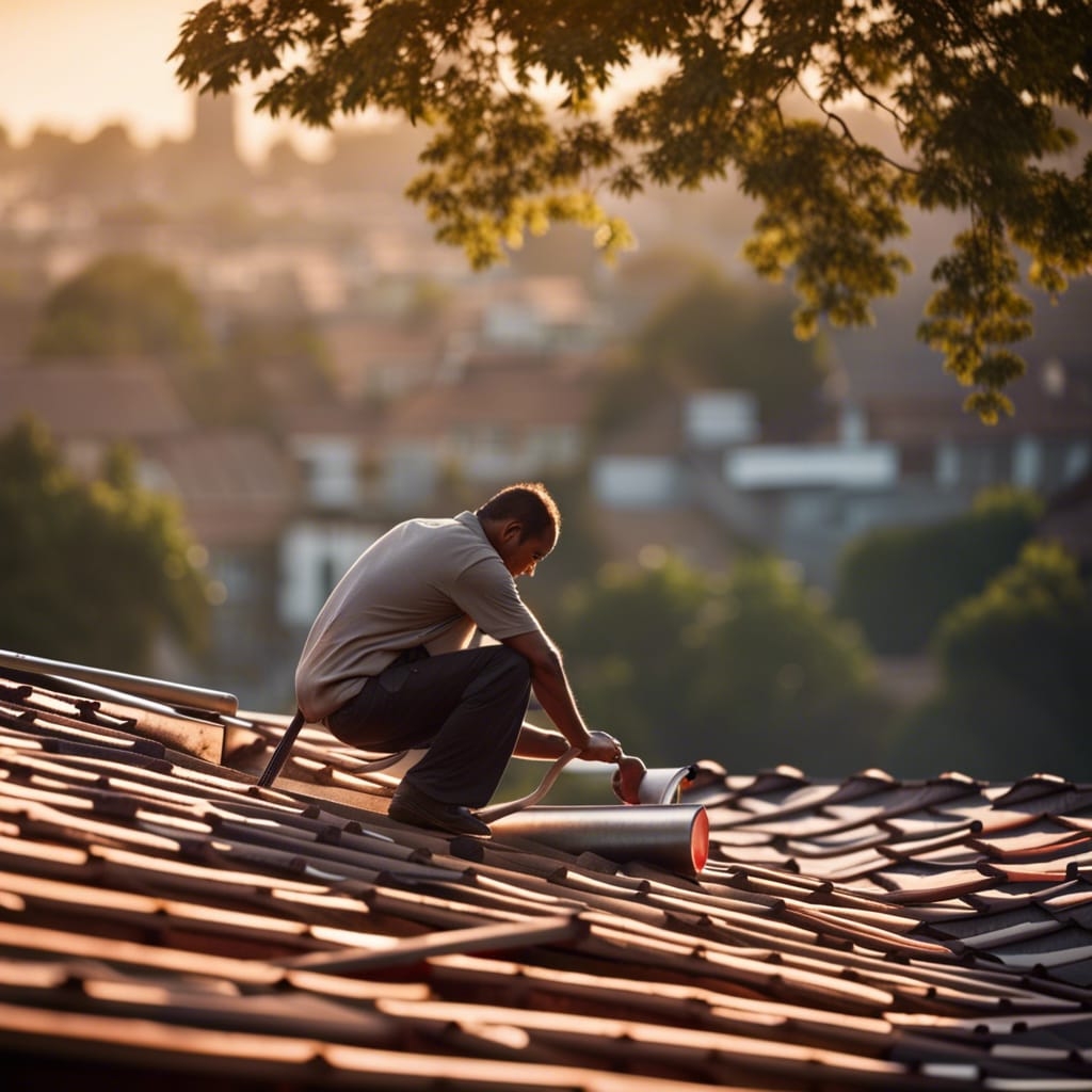 man work in a roof