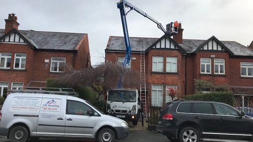Cherry picker - work on a chimney