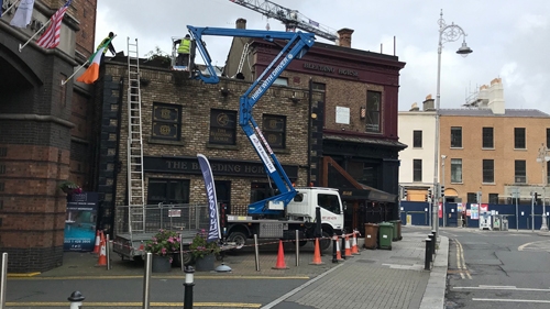 Flat roof repair with cherry picker in Dublin