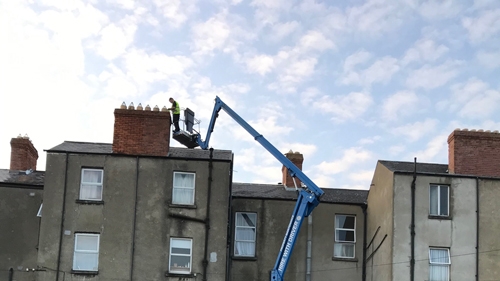 chimney repair - cherry picker